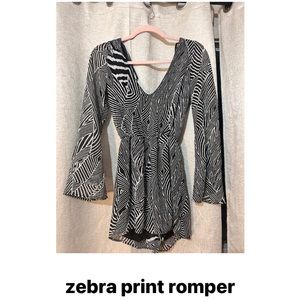 Zebra print romper